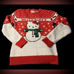 Sanrio Hello Kitty Ugly Christmas Sweater Snowman Fair Isle Size S